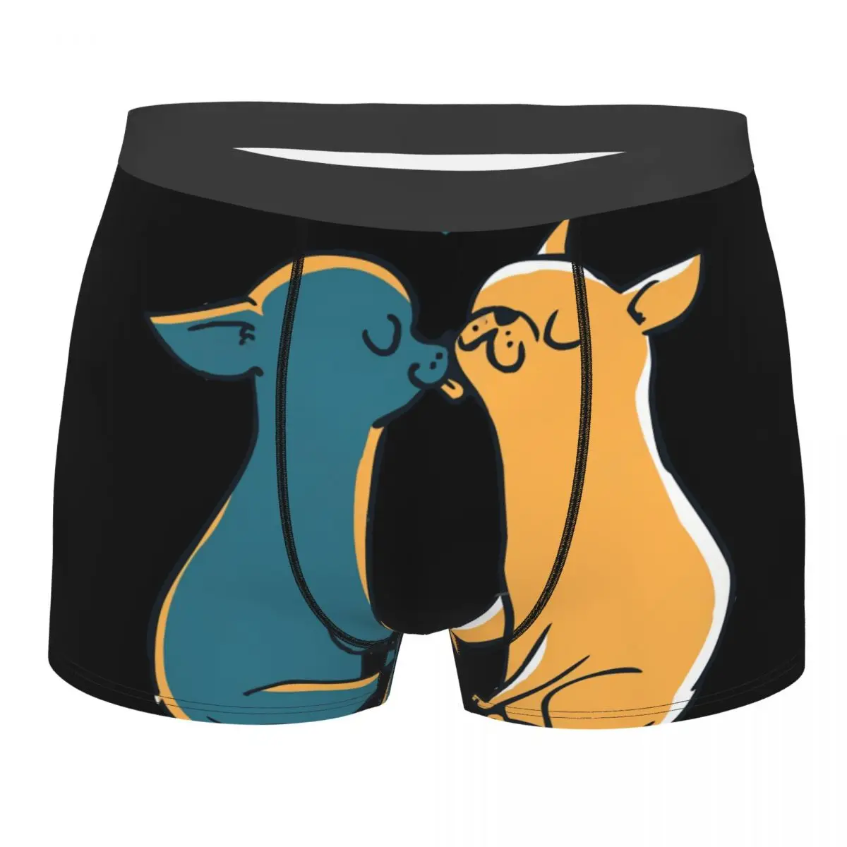 

Kisses Men Boxer Briefs Underpants Chihuahua Pet Dog Lovers Highly Breathable High Quality Sexy Shorts Gift Idea