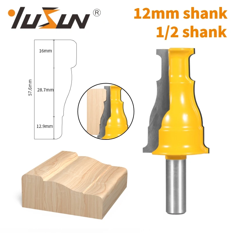 

YUSUN 12MM 12.7MM Shank Door & Window Casing Router Bit Woodworking Milling Cutter For Wood Face Mill
