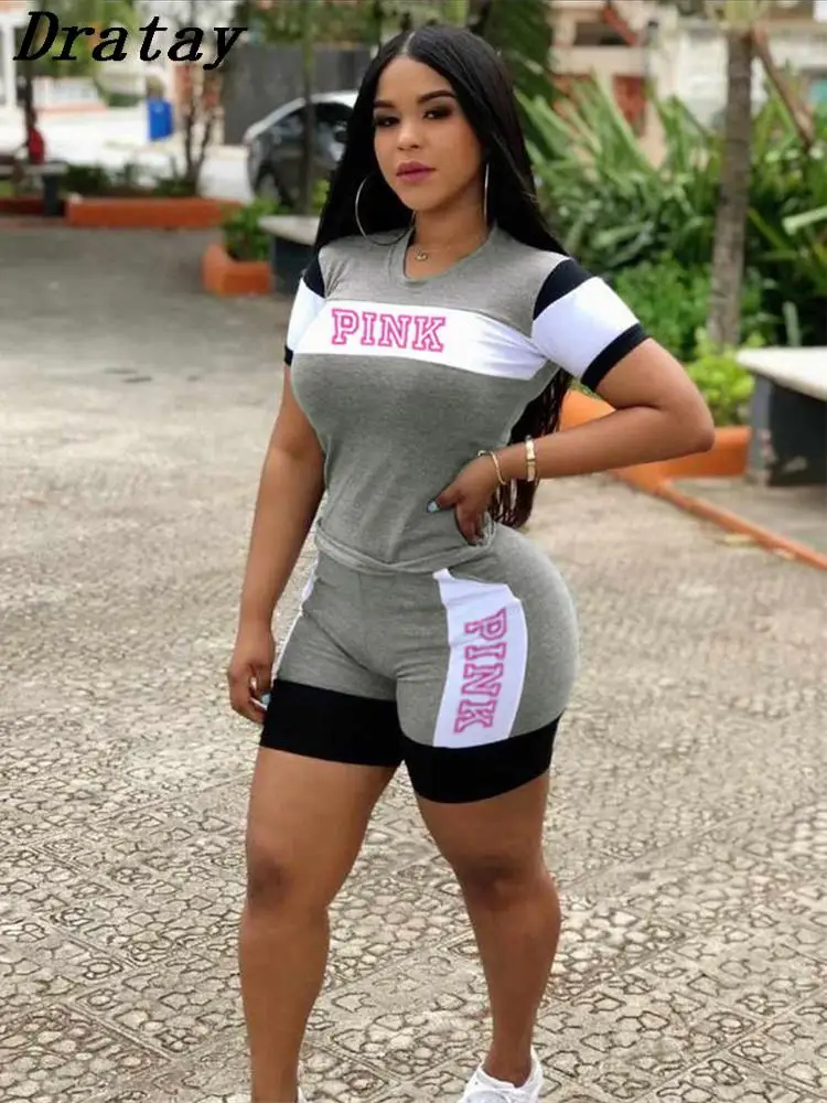 

Dratay летний комплект из 2 предметов с принтом женский спортивный костюм женский черный костюм из двух предметов