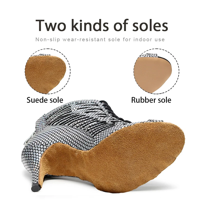 DKZSYIM Women Dancing Shoes Fashion Short Boots Salsa shoes for Woman Ballroom shoes Ladies Grils Spring Autumn