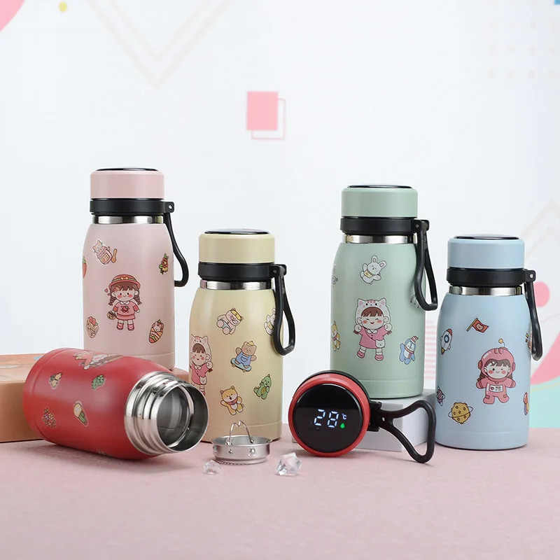 

Smart Child Thermal Water Bottles for Girls Vacuum Stainless Steel Sport Mug Anti-fall Portable Potbelly Kettle