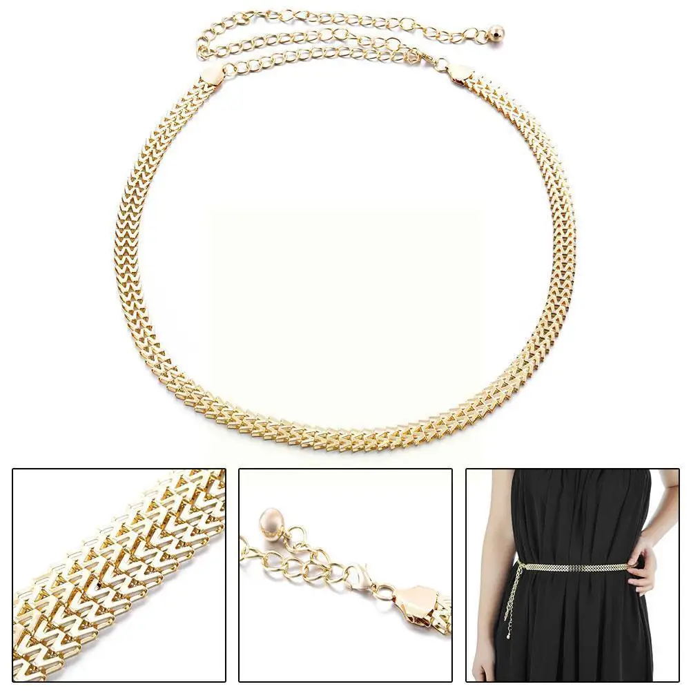 

Fashion Women Metal Waist Chains Dress Belts Vintage Chain Belt For Girl Gold Metal Belt Chunky Belt Chain For Dress Skirt Z8r3