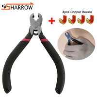 archery bowstring position buckle clip install pliers carbon steel clamp head 4pcs copper buckles shooting hunting accessories
