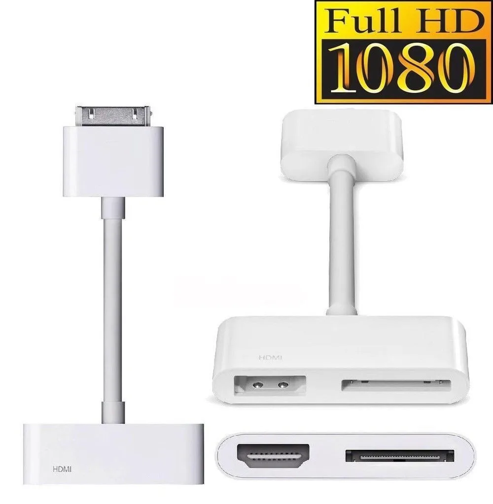 1080P Dock Connector to HDMI HDTV TV Adapter Cable for Apple iPad 2 3 iPhone 4 4S iPod |