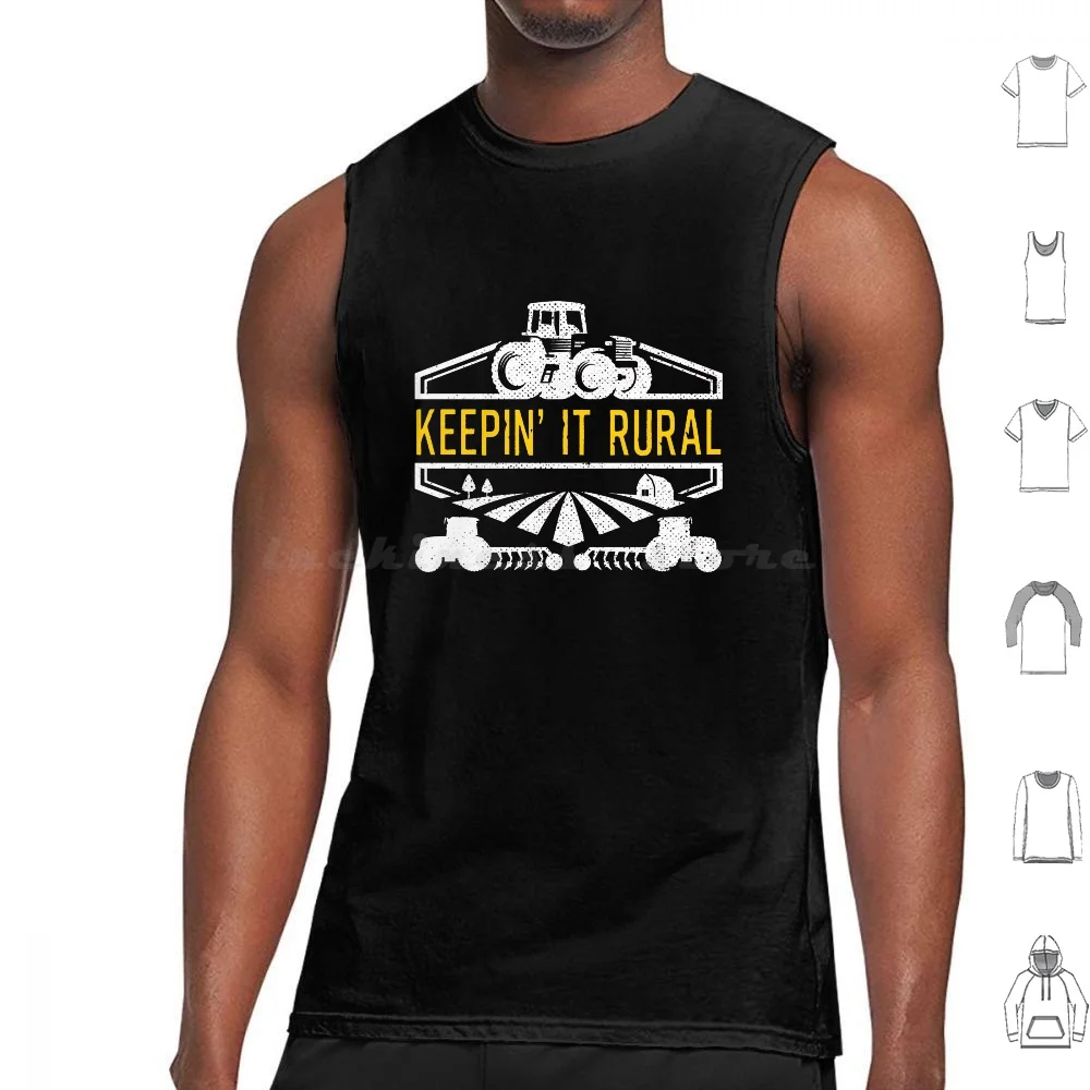 

Keeping It Rural Country Farm Tractor Tank Tops Print Cotton Keeping It Rural Funny Tractor Countryside Farmer Funny