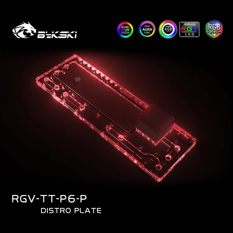 Фото Bykski Distro Plate RGV-TT-P6-P, водные доски для TT Core P6 TG PC чехол, резервуар для охлаждения воды с насосом DDC №2