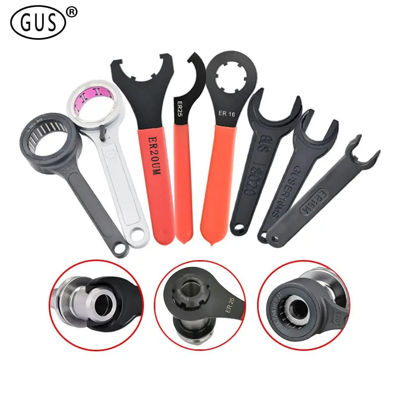 A/M/UM/MS Type ER Collet Chuck Nut Wrench ER8 ER11 ER16 ER20 ER25 ER32 ER40 ISO20 ISO25 APU Wrench CNC Milling Tool Lathe Tools