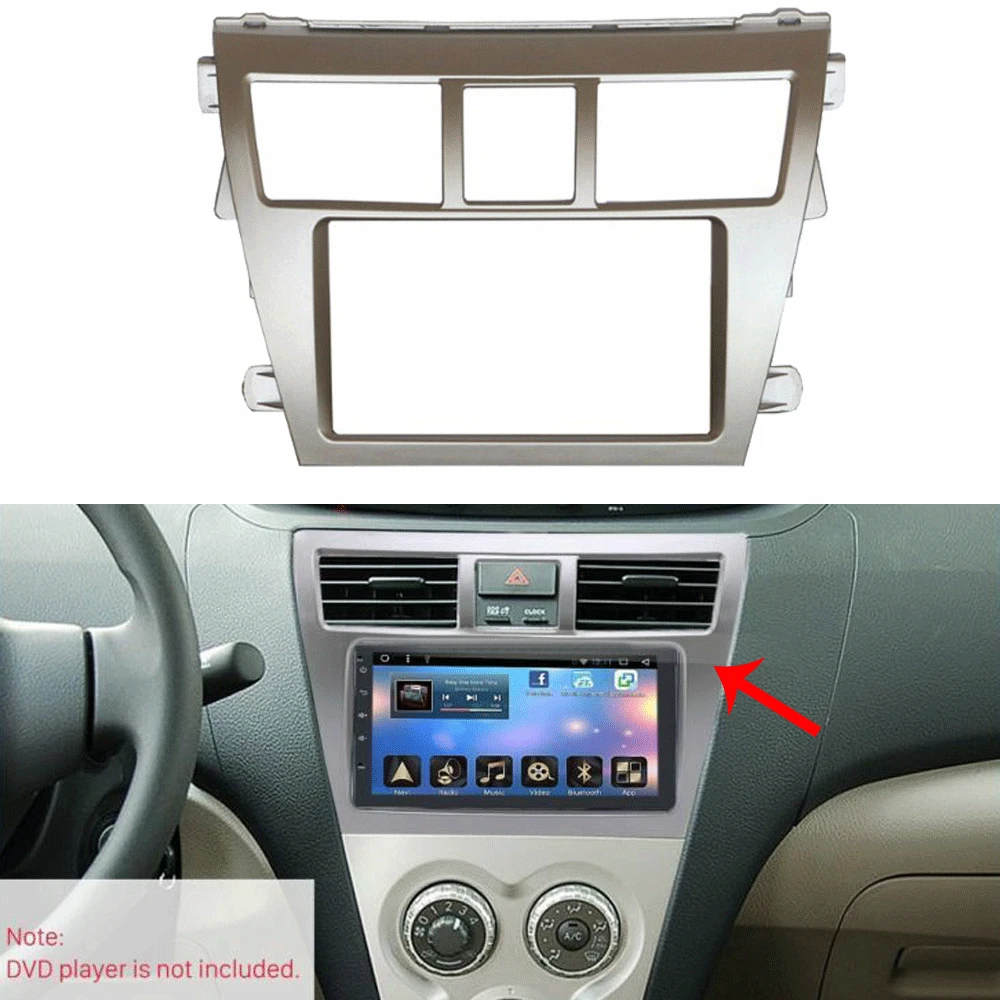 

For 2009-2014 Toyota Vios Belta Yaris Sedan 2Din Car Dash Stereo Radio Frame Trim Panel