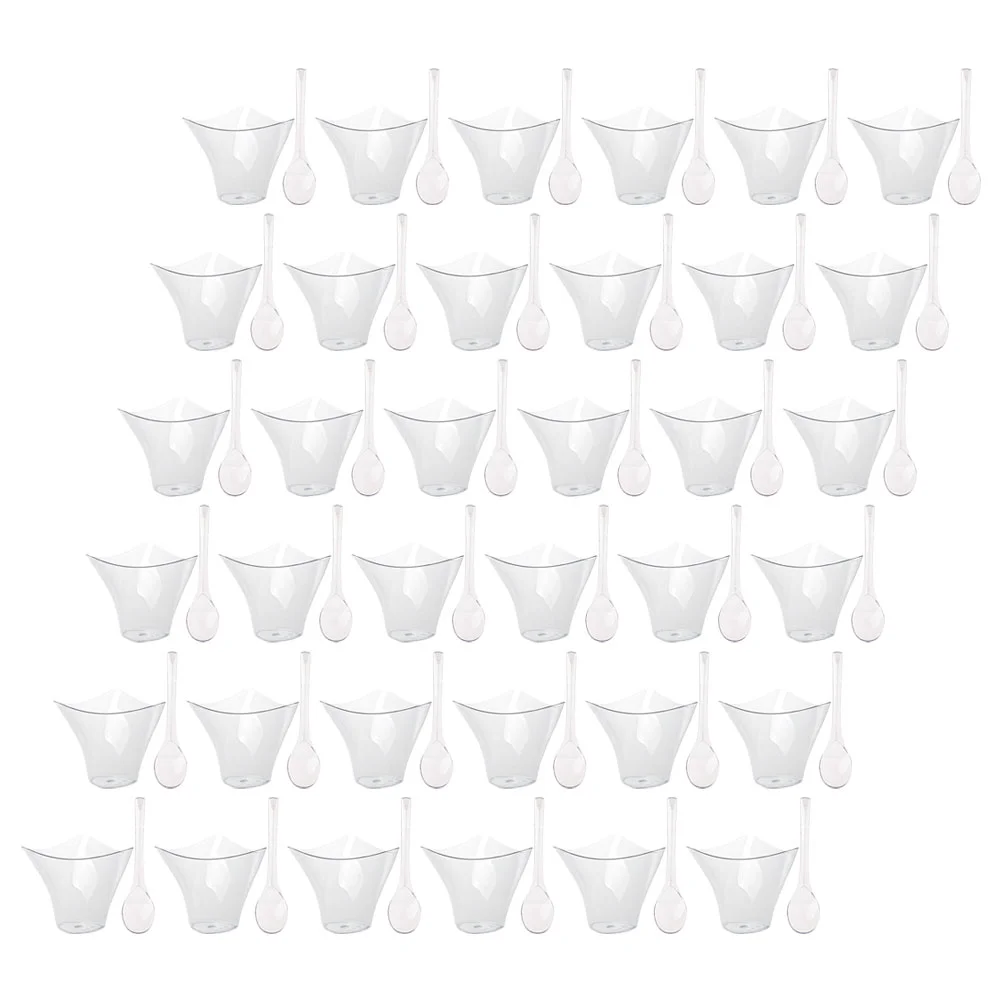 

Dessert Cup Household Compact Pudding Transparent Mousse Party Supplies Replaceable Tiramisu Spoon Multi-function