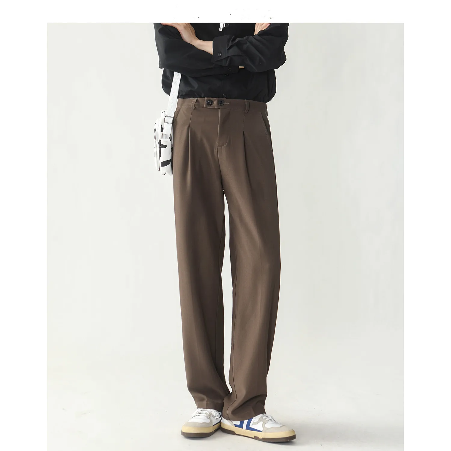 

QIWN Autumn Trousers Men's Loose Straight-leg Trousers Wide-leg Suit Trousers Dress Trousers Mens Clothing Men Clothing