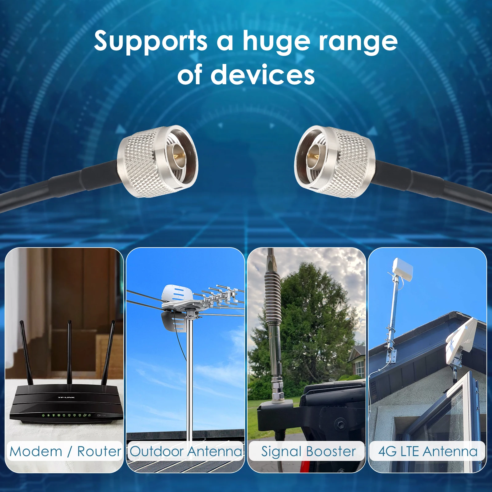 Коаксиальный Удлинительный кабель (50 Ом) 50-5 коаксиальных Wi-Fi ...