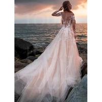 viktoria boho wedding dress 2022 floor length custom made for elegant women appliques and backless bridal gown vestidos de noiva