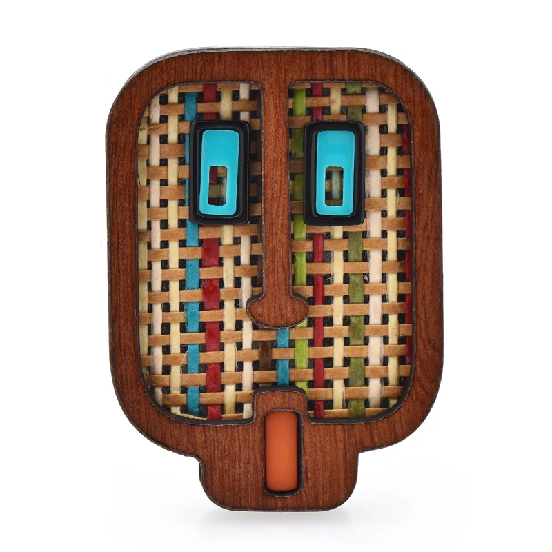 

Wuli&baby Wood Face Brooches For Women Men 2-color Figure Party Causal Brooch Pins Fashion Jewelry Gifts