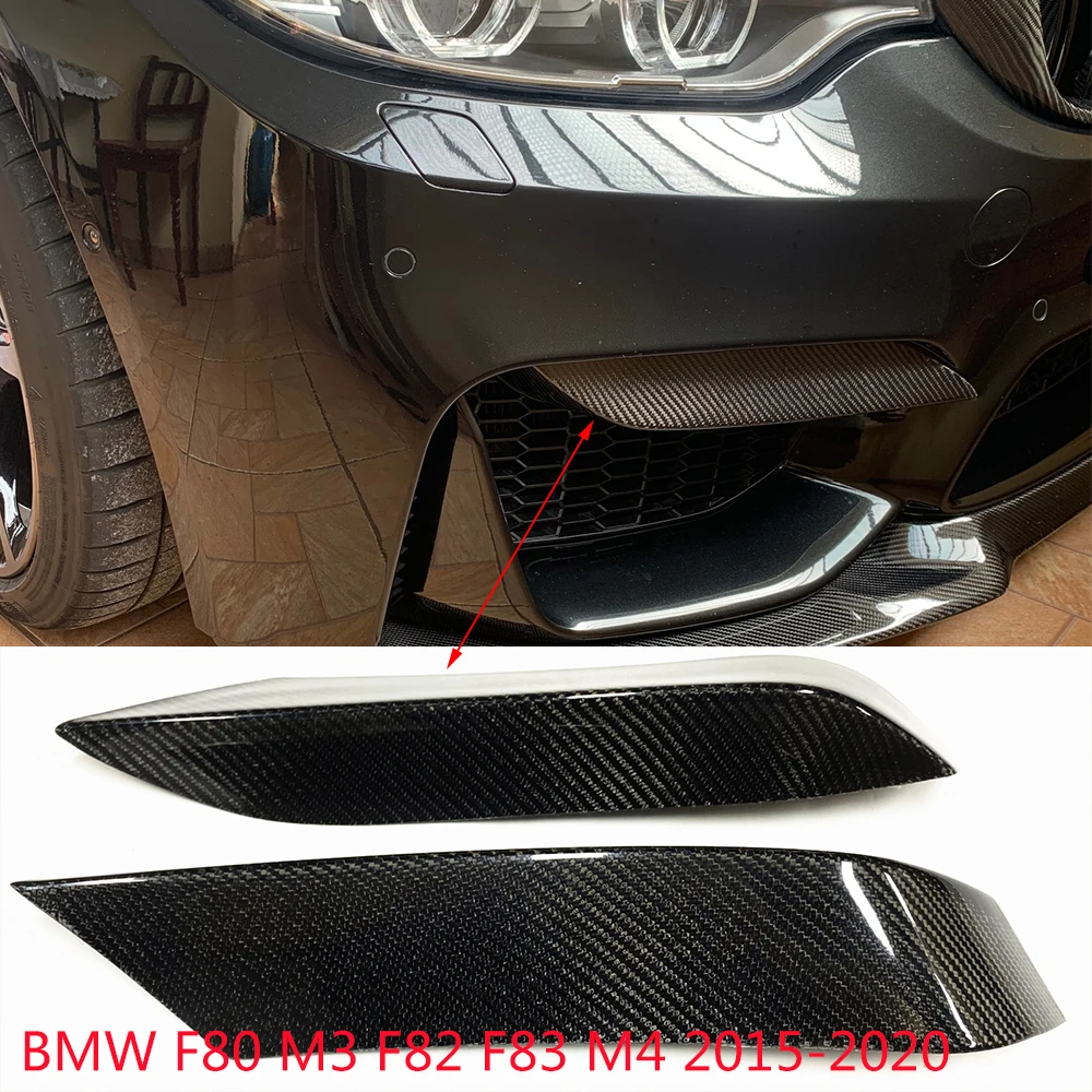 

Передний бампер, боковой спойлер, разветвитель для BMW F80 M3 F82 F83 M4 2015-2020, противотуманная лампа из углеродного волокна, Крышка вентиляционного отверстия, рамка