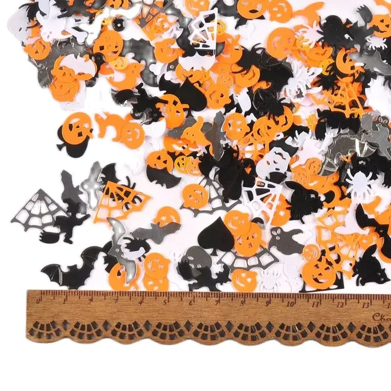 20 г 9-28 мм Хэллоуин паук/паук/гарбуз/летучая мышь смешанный узор ПВХ конфетти с