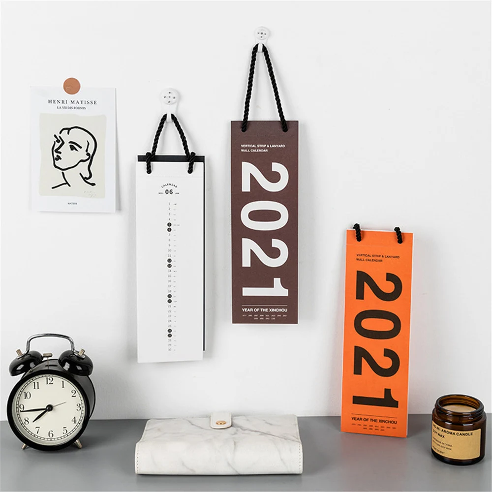 

2021 Simple Hanging Rope Wall Calendar Learning Schedule Memo Agenda Organizer Office Stationery Annual Periodic Planner
