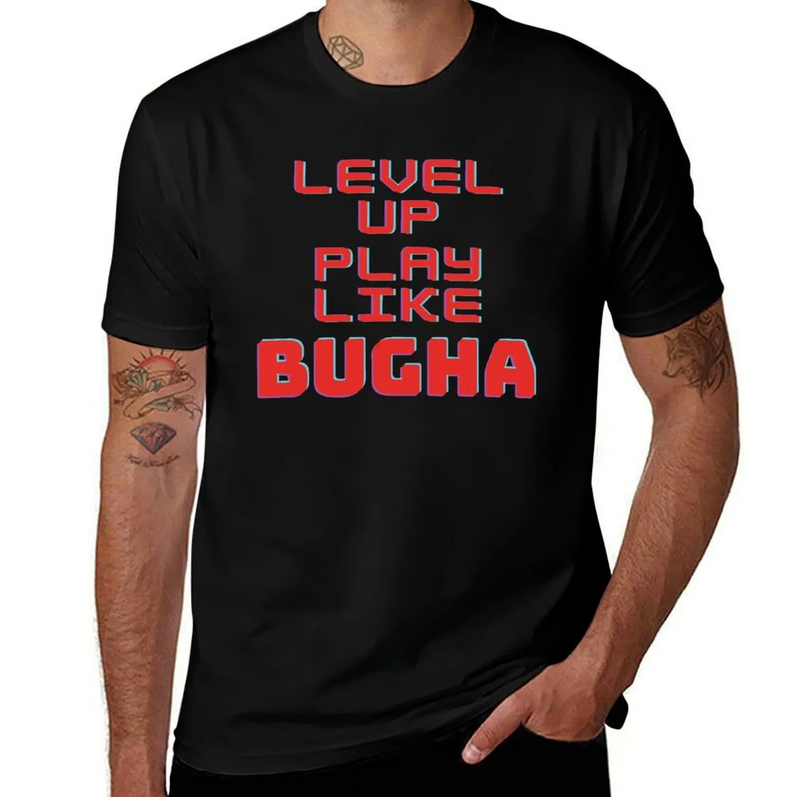 Фото Повысить уровень! Футболка Play Like Bugha для активного отдыха и спорта, легкая футболка №1