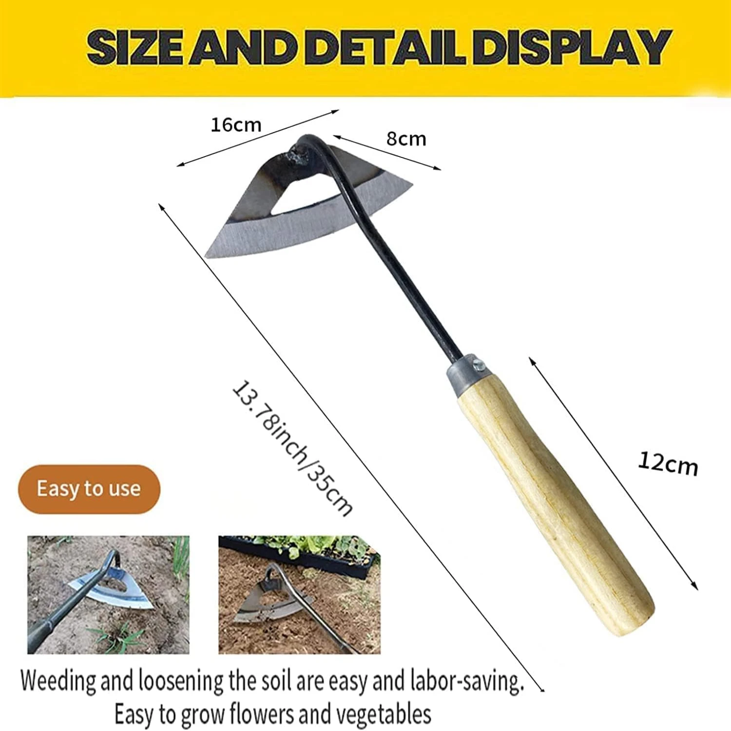 2 шт. инструменты для садовой мотыги цельностальная закаленная полая мотыга