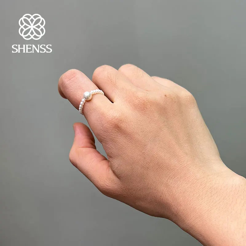 

Simple Shell Pearl Elastic Ring