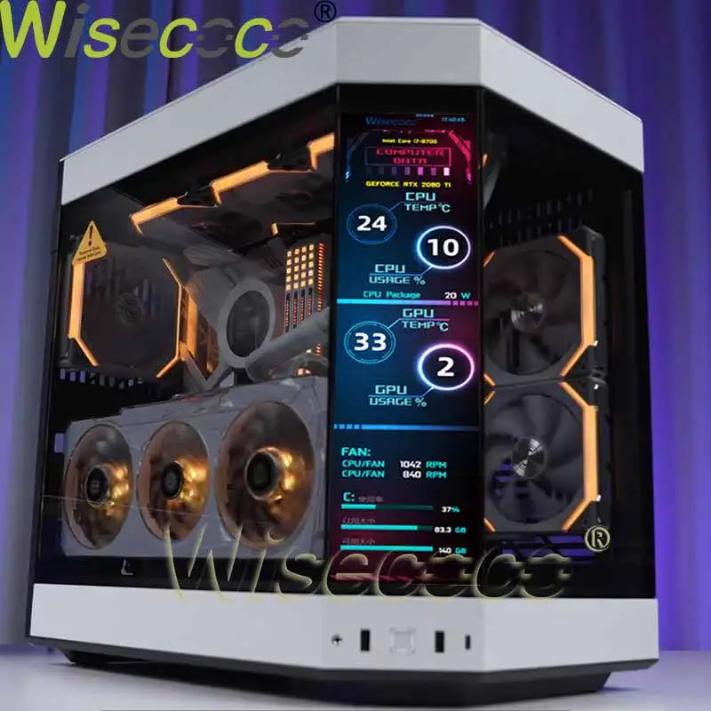 

Wisecoco PC Case DIY 12.6" Long Strip LCD Display 1920*515 Stretched Panel Driver Board for Secondary Computer Monitor AIDA64