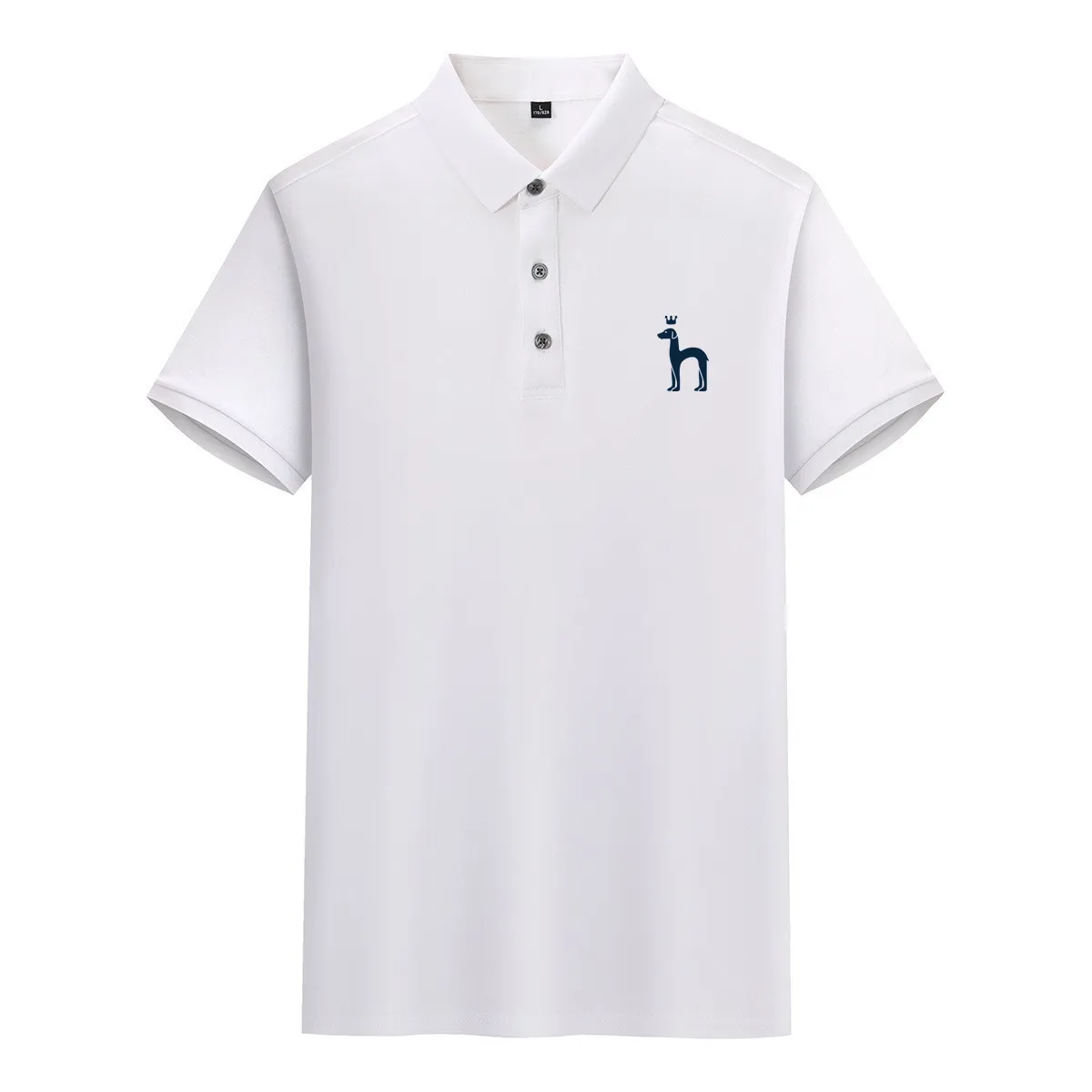 Embroidery Men's T-shirt Polo Shirt Solid Color Brand Cotton High End Fashion Casual Men Shirt Collar Silk Short Sleeve