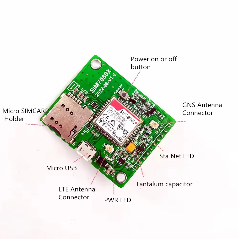Фото Плата разработки модуля SIMCOM SIM7080G Breakout Multi-Band CAT-M и NB-IoT со встроенной антенной CA-L01 4G CAT1 CA-G01 GNSS №2