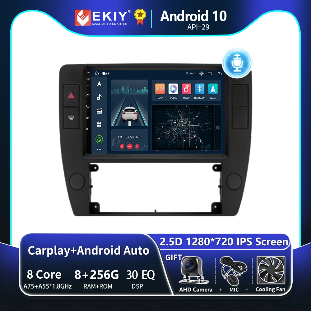 

EKIY T8 8G 256G For Volkswagen Passat B5 2000 - 2005 Auto Car Radio Multimedia Video Player GPS Stereo DSP Carplay BT No 2din HU