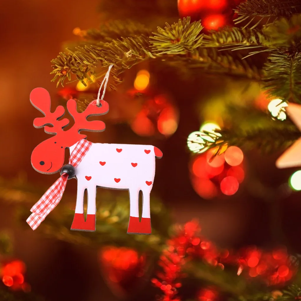 

6 шт., деревянные подвесные украшения для ёлки, 2022