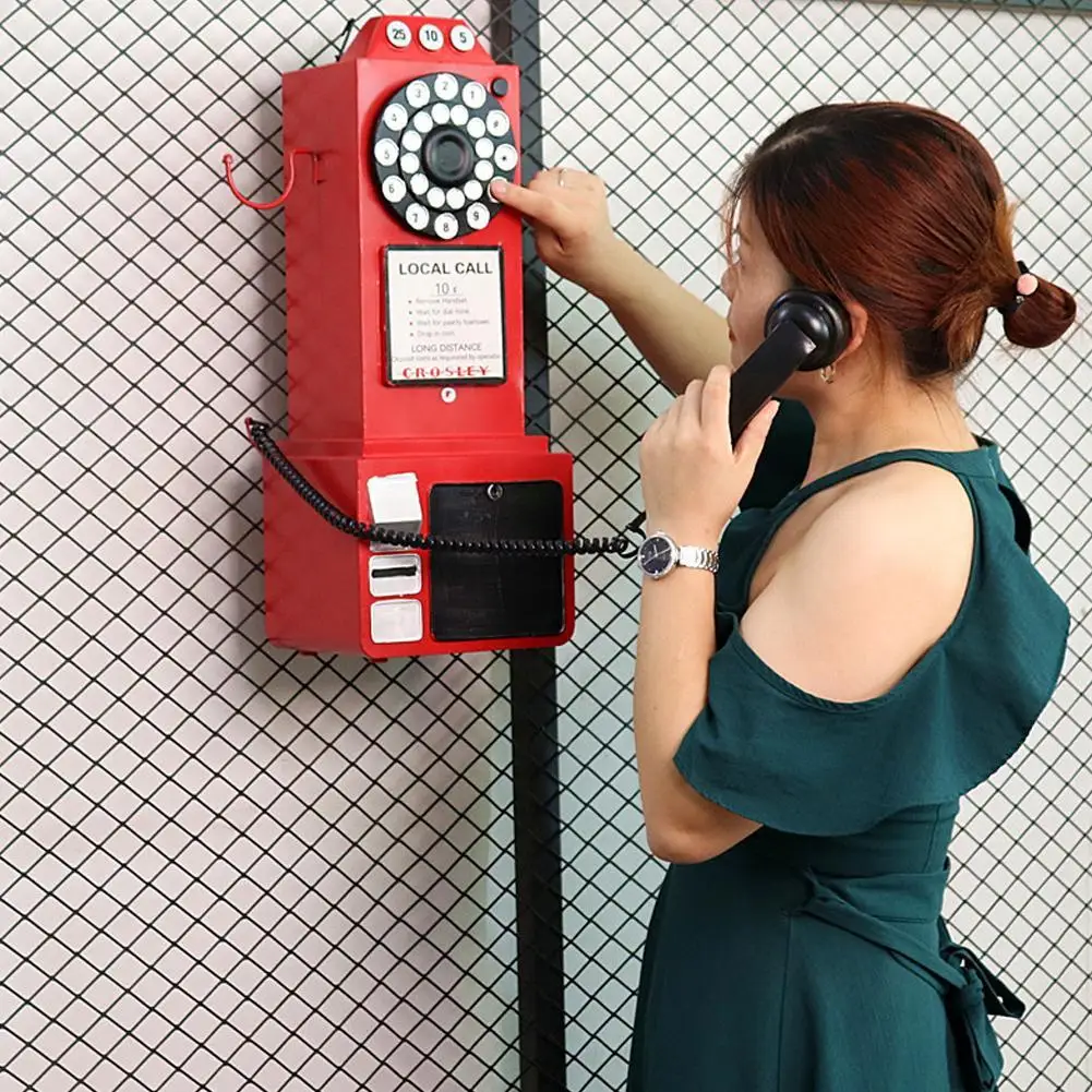 

Винтажная модель телефона, настенные подвесные украшения, миниатюрные телефоны, ретро мебель для творчества, украшение для бара и дома