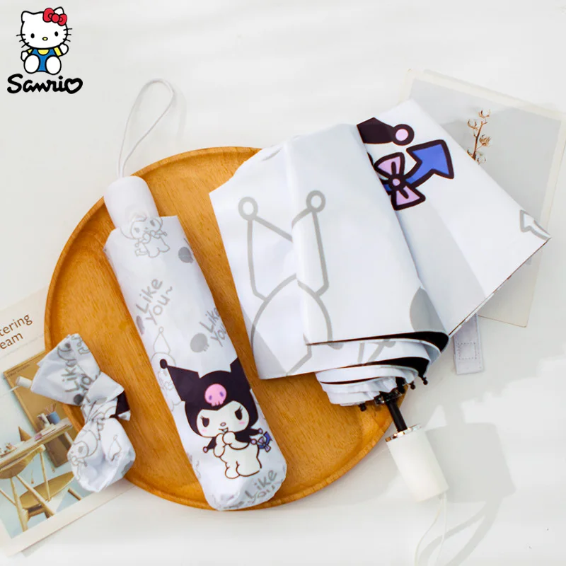 Новый зонт Sanrio Kuromi летний пляжный от солнца с героями мультфильмов солнечный