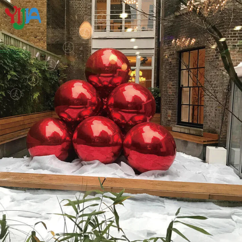 

Large Custom Double Layer PVC Advertising Hanging Mirror Ball Sphere Reflective Balloons Inflatable Mirror Ball For Party