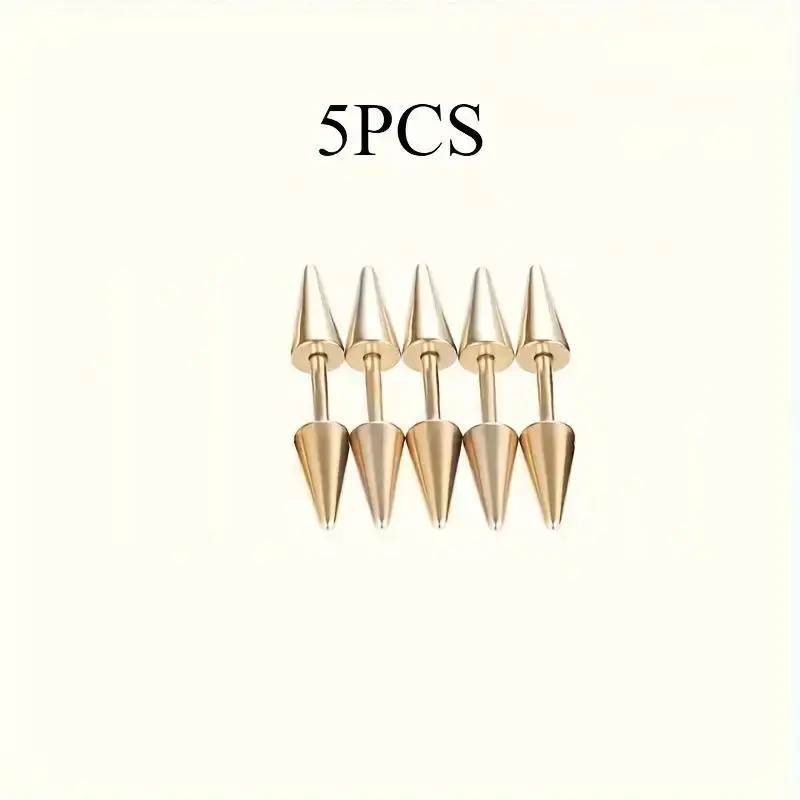 5pcs Set Spiked клипы для волос Панк хип-хоп рок стиль украшения для волос край волос бунки Dreadlock клипы для волос галстуки фиксационные кольца (art.: 3920da556477f) - 3920da556477f