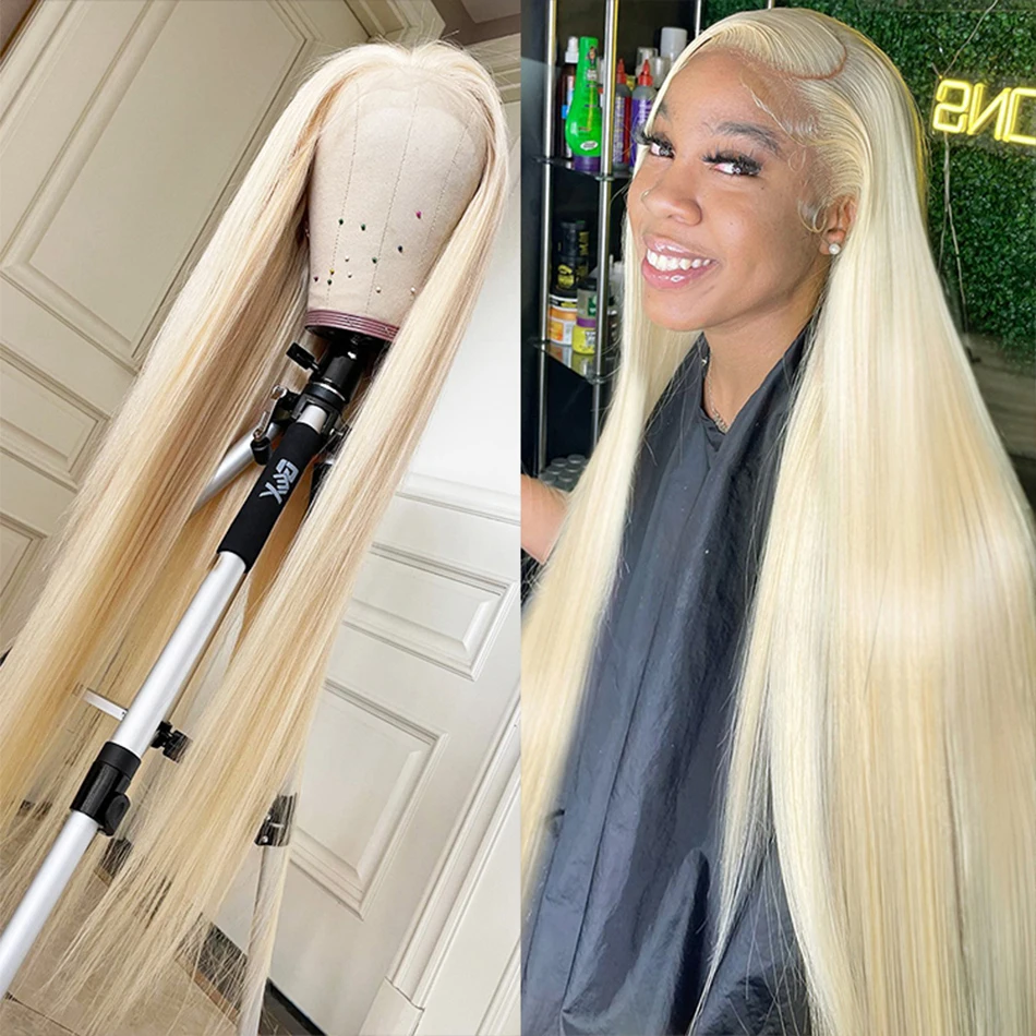 

Glueless Pre Plucked Wig Human Hair Ready To Wear Blonde 613 Bone Straight 30 40 Inch 13x4 13x6 Hd Lace Front Human Hair Wigs