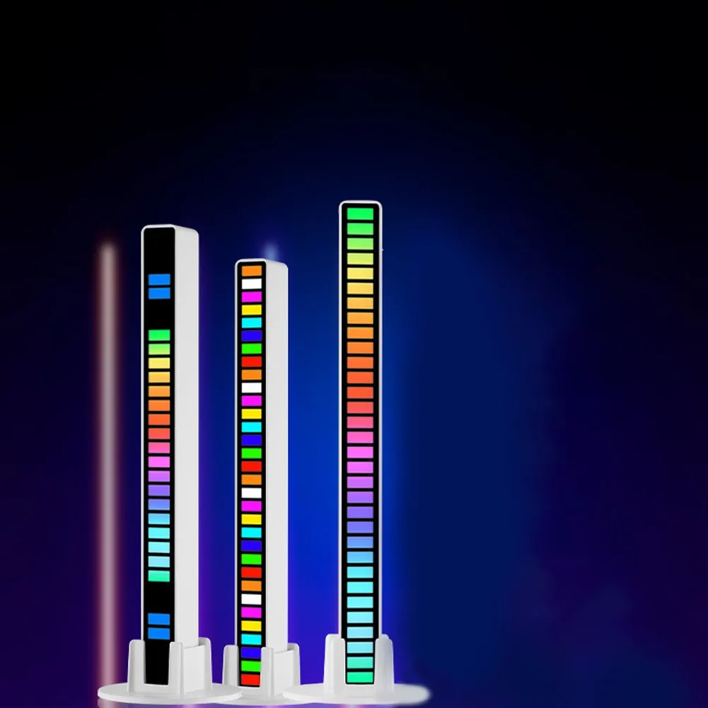 

RGB Color 32 LED Sound Control Pickup Rhythm Strip Light Music Ambient Lamp Bar Desktop Home Speakers Games Outdoor Party