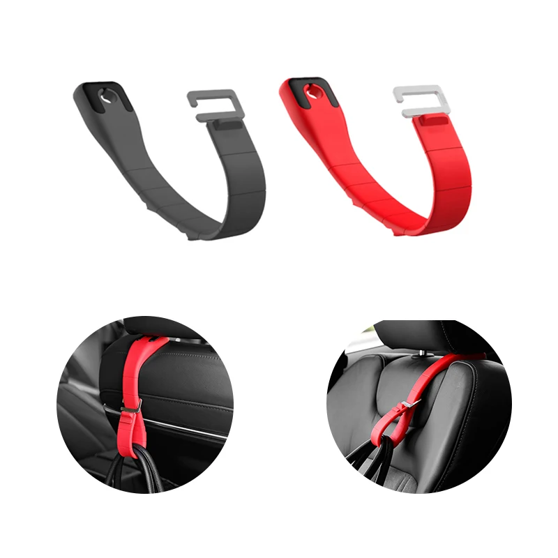 

Auto Seat Headrest Hook Flexible Silicone Bag Holder Storage Hanger Car Back Seat Hooks Car Organizer Accessories