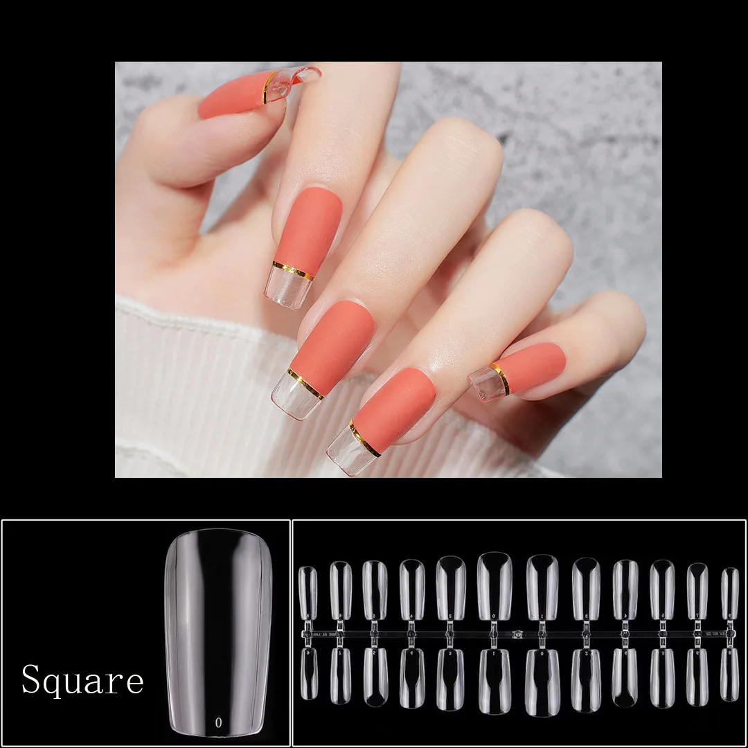 120 Pcs Nail Tips Extension System Soft Gel X Fake Nail Sculpted Almond Full Cover Press On Nail Tips images - 6