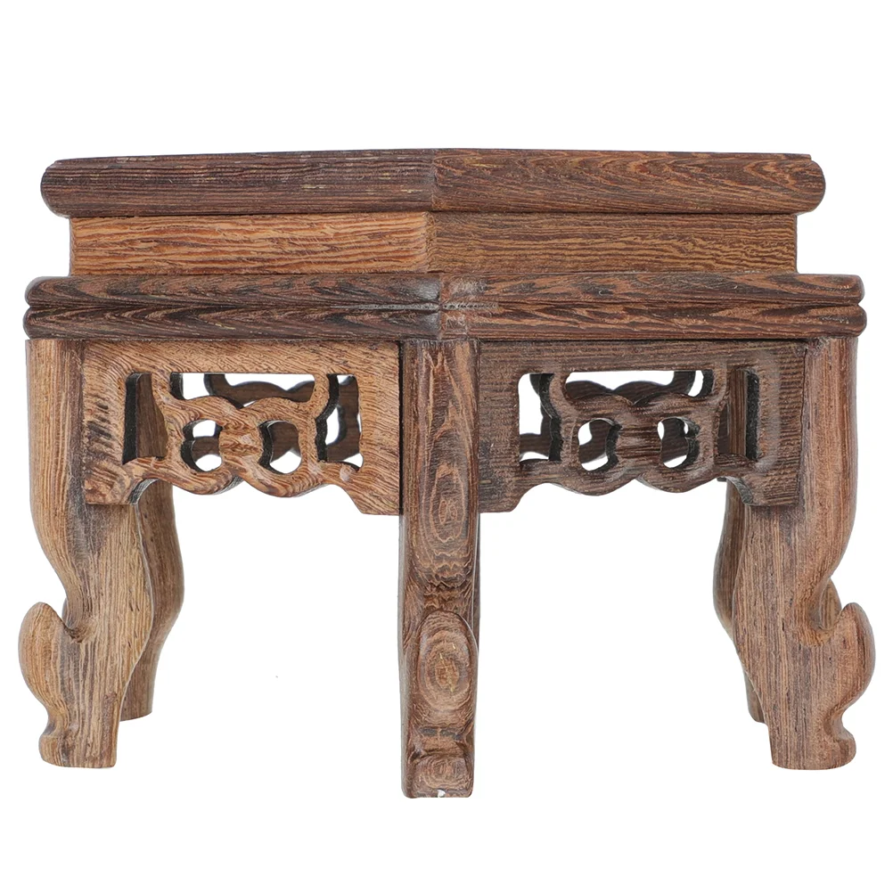 Шестиугольная витрина основание вазы полка каменный держатель для бонсай