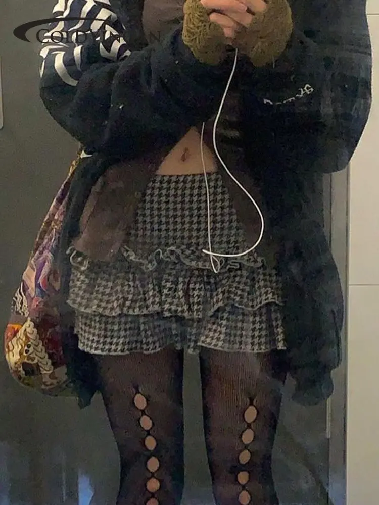 

Женская плиссированная мини-юбка с оборками, в стиле ретро