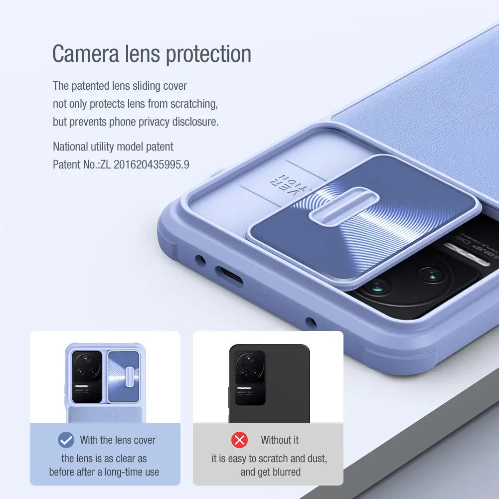 NILLKIN for Xiaomi Redmi K50 Case,CamShield Leather Case Slide Camera Protection TPU+PC Back Cover for Redmi K40S K50 Pro