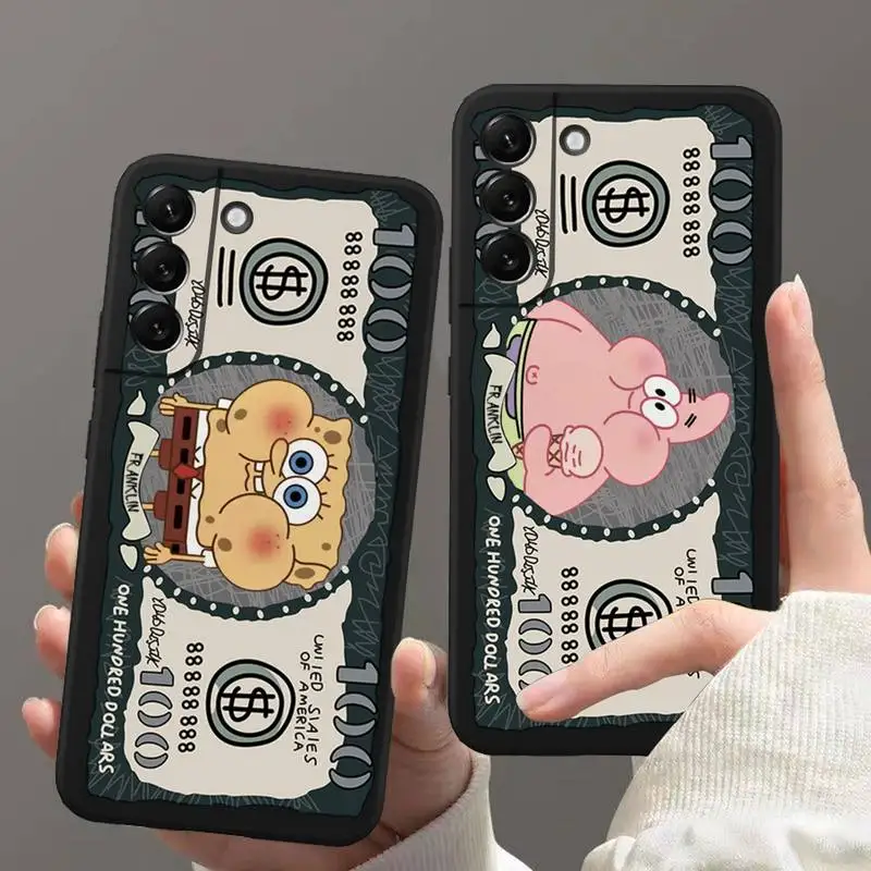 Купи Funny Cartoon SpongeBobs S-SquarePants Toys Phone Case for Samsung Galaxy S22 S21Ultra S20FE S9Plus S10 5G lite 2020 Funda Cover за 117 рублей в магазине AliExpress