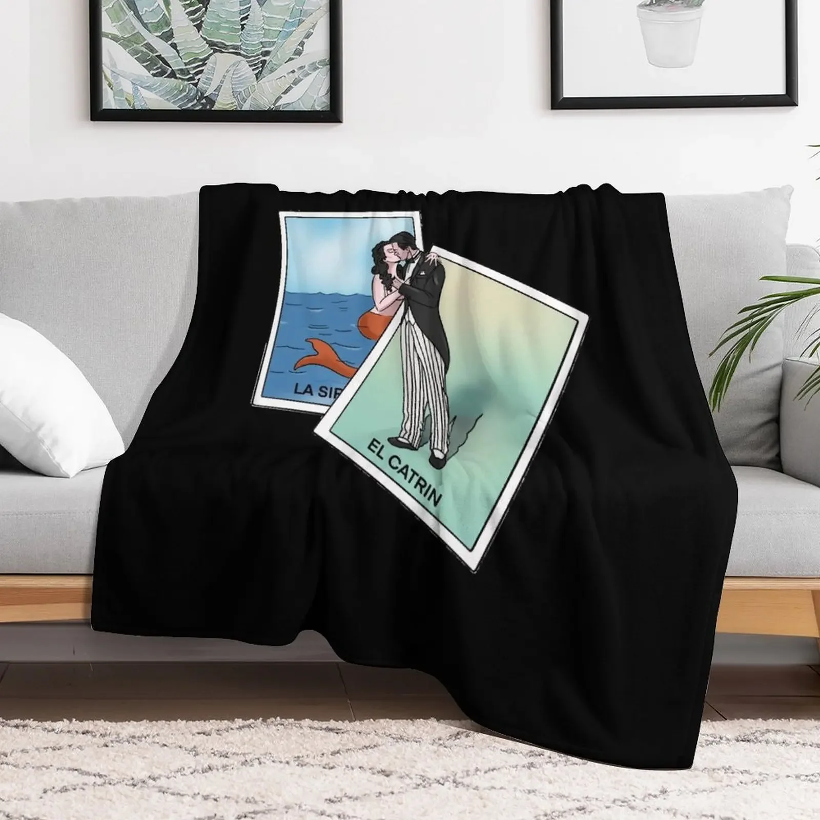 Плед EL CATRIN y LA SIRENA Аниме Манга Мексиканская лотерея плед с карточкой теплый зимний