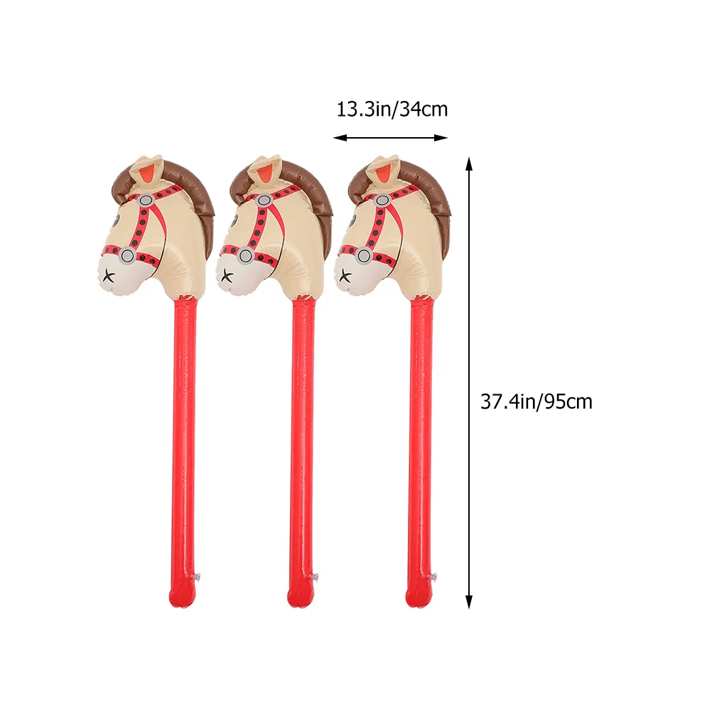

Inflatable Horse Head Stick Horse's Prop Birthday Party Decoration Sports Cheering Toy Mini