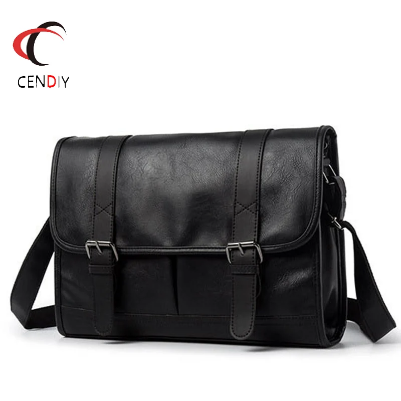 

Vintage Business Men Shoulder Bags PU Leather Travel Bag Men Briefcase Brand Luxury Messenger Bag Male Ipad Crossbody Bag