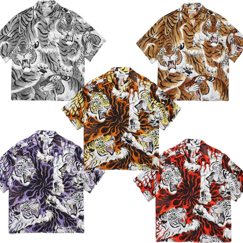 

WACKO MARIA 23SS Hundred Tiger Picture Full Print Hawaiian Holiday Short Sleeve Shirt