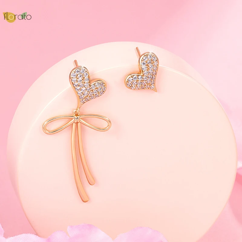 

925 Sterling Silver Needle Romantic Heart Stud Earrings for Women Valentine's Day Dating Present Romantic Fine INS Earrings