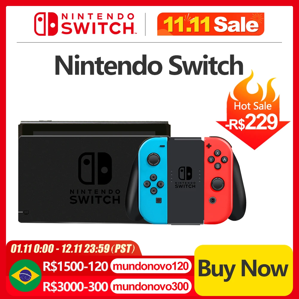 Najtaniej Konsola Do Gier Nintendo Switch Neon I Szary Zestaw Z 6.2 Cal Ekranem Dotykowym LCD 4.5 Do 9 Godzin żywotność Baterii Tryb Pulpitu TV