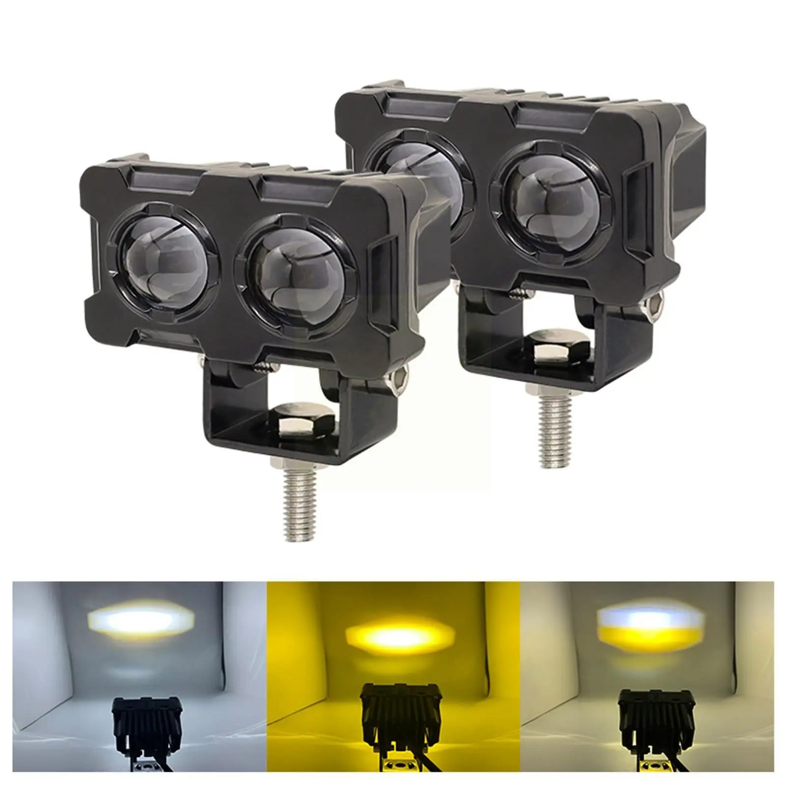 

Universal 1/2pcs 12v Car Headlight 4 Led Lights Motorcycle Color Modified High Brightness Car Auxiliary Two Bulbs Accessori P5p2