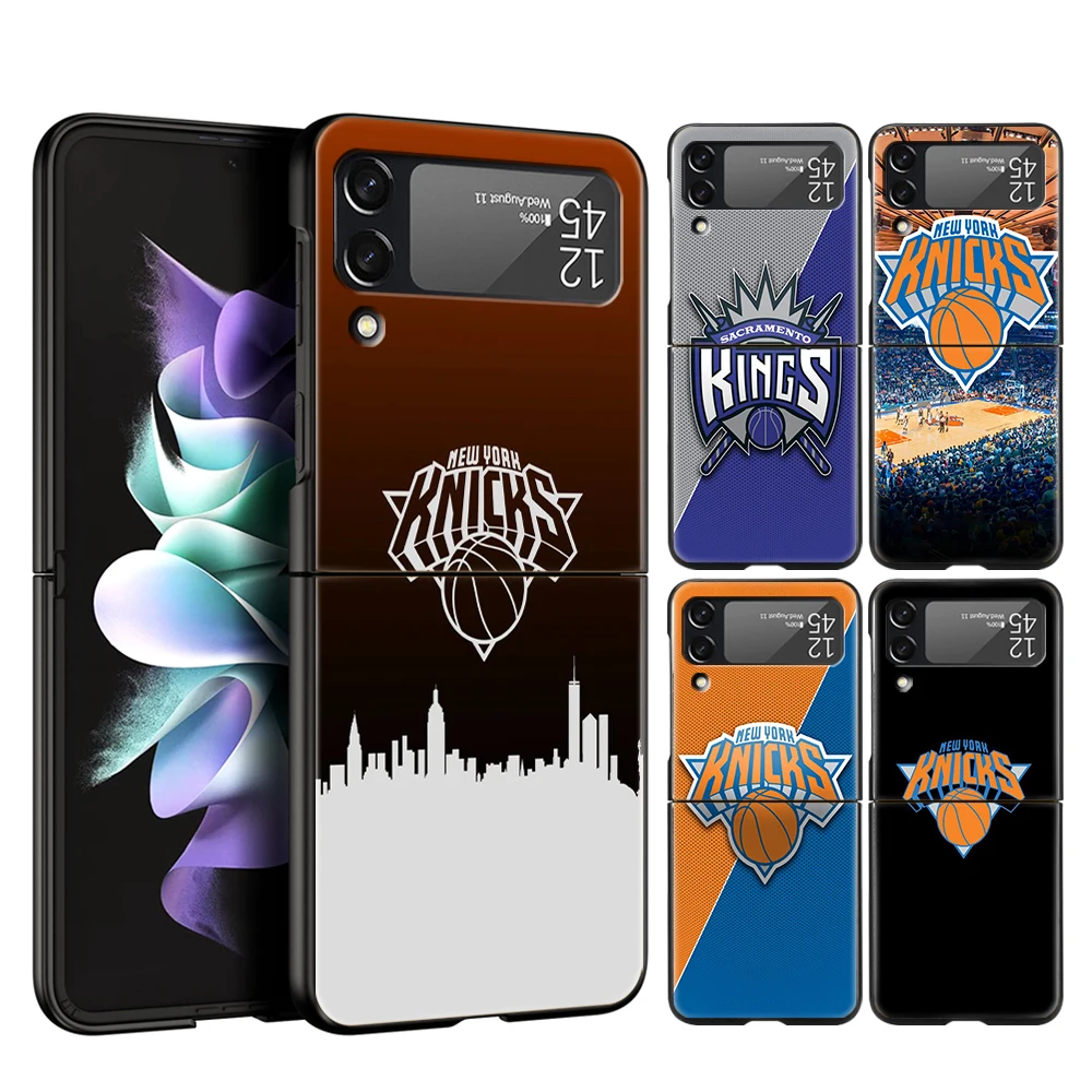

K-Knicks Basketball New York Phone Cover For Samsung Galaxy Z Flip Case Black For Samsung Z Flip 3 5G Hard PC Foldable Shell