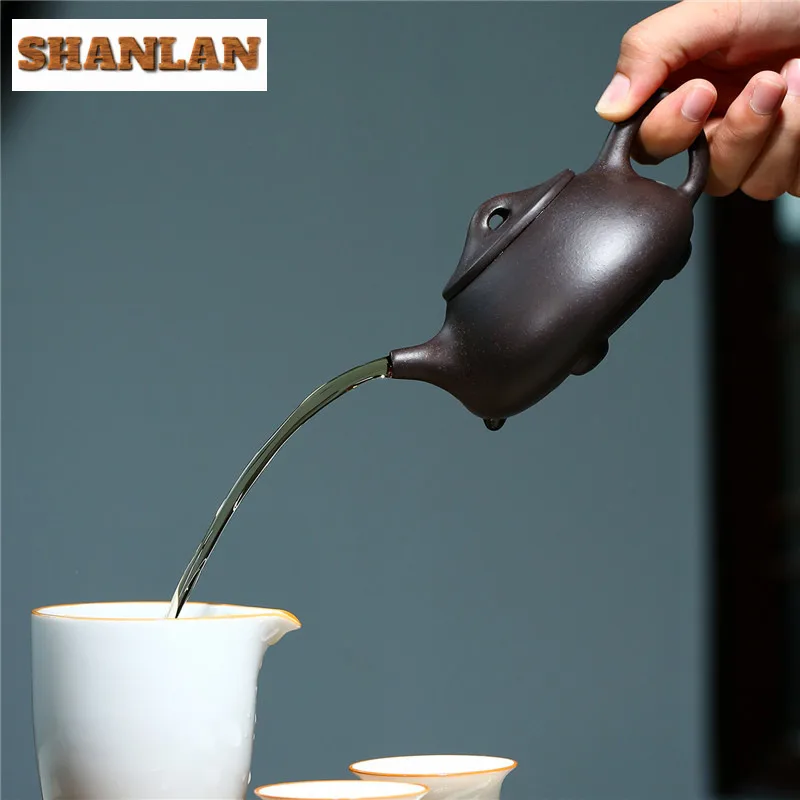 240 мл Эстетический чайник Исин из фиолетовой глины знаменитый мастер каменный