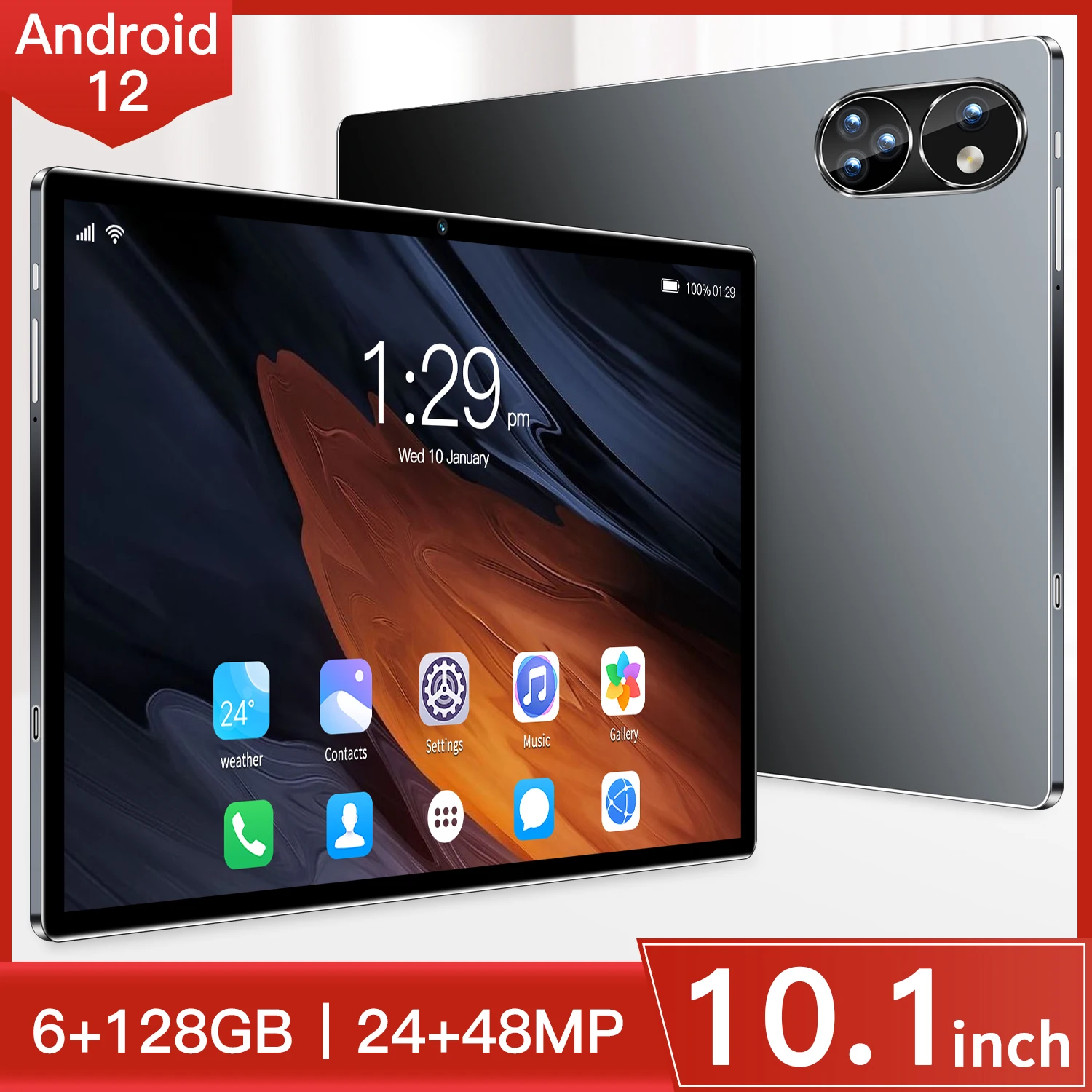

Gobal Version Pad P10 10.1inch Cheap Tablet Android 12 8000mA Google Play WPS Office Dual Sim Wifi 6GB RAM 128GB ROM Tablet PC
